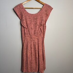 O'Neill Women's 100% Viscose Crinkle With Print Woven Mini Dress Peachy-Rose M